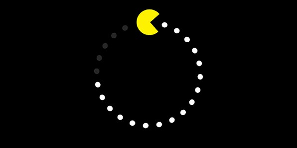 Pacman crunching data concept